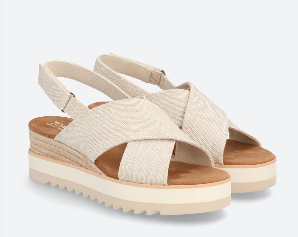 TOMS Diana Crossover Sandal Beige/Natural/White 10